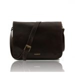 【本牛革ベジタブルタンニンレザーのメッセンジャーバッグMESSENGER DOUBLE】 カラー:Dark Brownご購入のお客様より