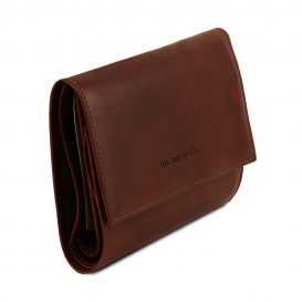 イタリア製フルグレインレザー身分証ケースつき三つ折り財布、詳細