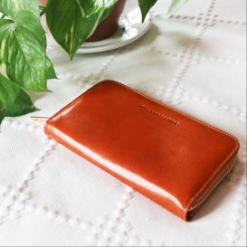 イタリア製フルグレインレザーのレディース長財布、イメージ
