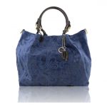 2016年3月22日【ヨーロッパ調プリントのスウェード・トートバッグ TL KEYLUCK:カラーBlue】ご購入の鹿児島県のお客様より