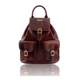 イタリア製ベジタブルタンニンレザーのリュックTOKYO、ブラウン