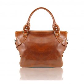 イタリア製ベジタブルタンニンレザーの2WAYショルダーバッグ ILENIA、ハニー