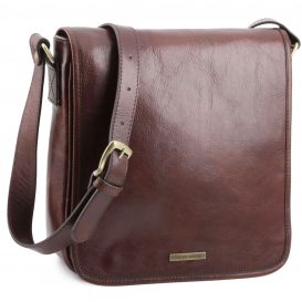 イタリア製ベジタブルタンニンレザーのショルダーバッグ TL Messenger、詳細1