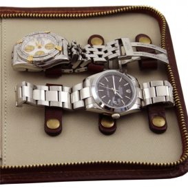 ベジタブルタンニンレザーの腕時計ケース