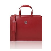 イタリア製サフィアーノレザー2WAYビジネスバッグ PALERMO、レッド
