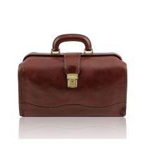 イタリア製ベジタブルタンニンレザーのバッグ RAFFAELLO、ブラウン