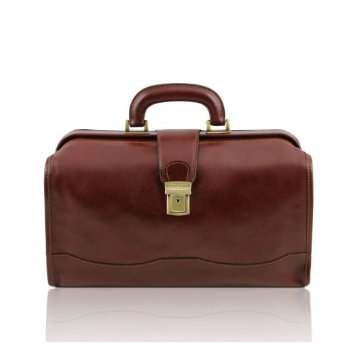 イタリア製ベジタブルタンニンレザーのバッグ RAFFAELLO、ブラウン