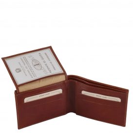 イタリア製フルグレインレザーの紙幣＆カード入れ、IDケースつきメンズ財布、詳細