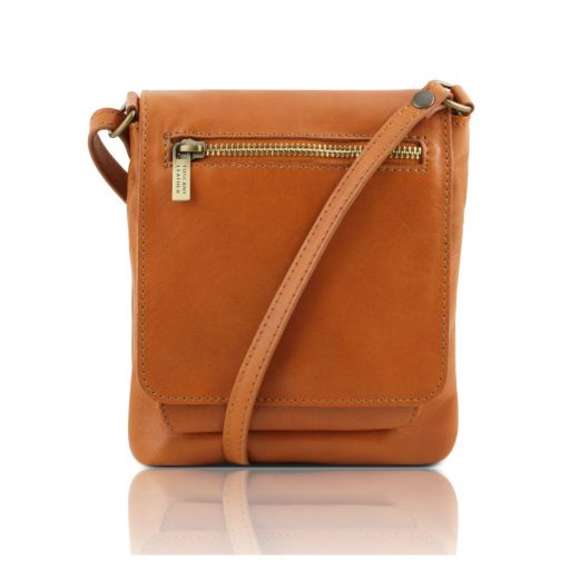 イタリア製ソフトレザーのショルダーバッグ SASHA、ハニー