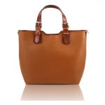 イタリア製サフィアーノレザーの2WAYバッグ、コニャック