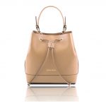 2017年4月5日【MINERVA サフィアーノ・カーフレザーの巾着バッグ:Light Taupe】ご購入の兵庫県のお客様より②