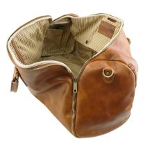 イタリア製ベジタブルタンニンレザーの旅行/衣装バッグ ANTIGUA、ナチュラル詳細4