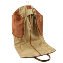 イタリア製ベジタブルタンニンレザーの旅行/衣装バッグ ANTIGUA、ナチュラル詳細6