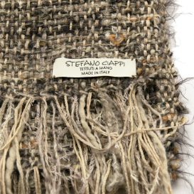 イタリア製ハンドメイド手織りマフラー、ステファノ・チャッピ、stefano ciappi、ブラウン、茶系