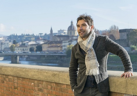 イタリア製ハンドメイド手織りマフラー、マフラーコディネート、メンズイタリアファッション