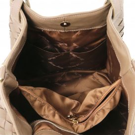 イタリア製本革イントレチャート編み込みトートバッグ（小サイズ） 詳細