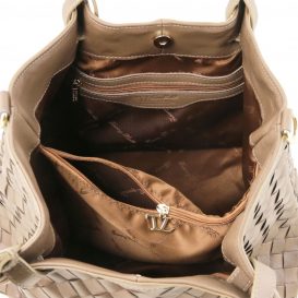 イタリア製本革イントレチャート編み込みトートバッグ（小サイズ） 詳細