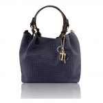 2017年11月21日【イントレチャート編み込み風スウェードのトートバッグ(小サイズ): Dark Blue】ご購入の東京都のお客様より