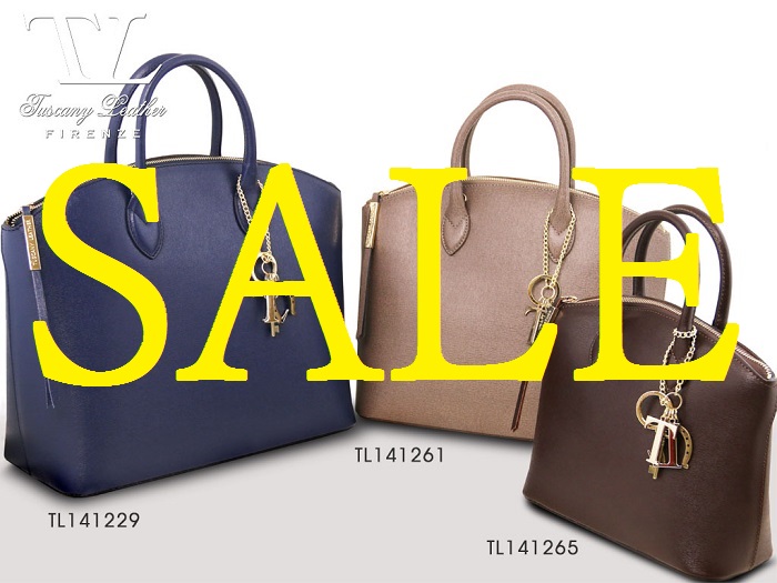 イタリア製サフィアーノレザーのハンドバッグ、セール