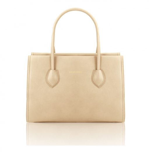 イタリア製・柔らかいソヴァージュレザーのショルダーバッグTL Bag・ベージュ・オフホワイト