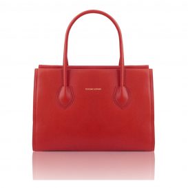 イタリア製・柔らかいソヴァージュレザーのショルダーバッグTL Bag・レッド・赤