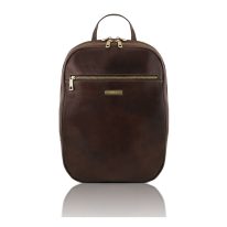 イタリア製ベジタブルタンニンレザーPC搬送リュック OSAKA、ダークブラウン
