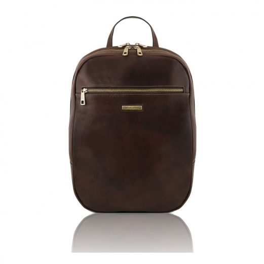 イタリア製ベジタブルタンニンレザーPC搬送リュック OSAKA、ダークブラウン