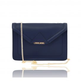 イタリア製ゴールドチェーンのショルダーバッグ IRIDE、ダークブルー