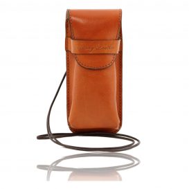 イタリア製ベジタブルタンニンレザーのサングラス＆携帯電話ケース（小）ハニー、コニャック、キャメル