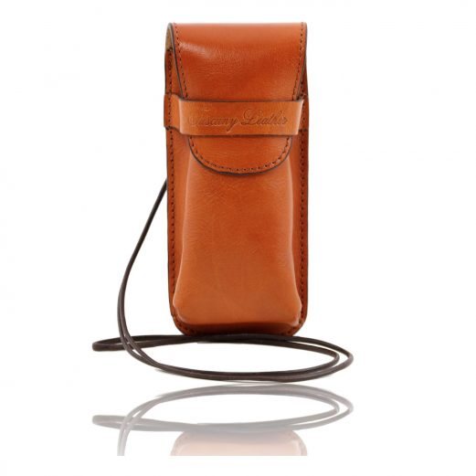 イタリア製ベジタブルタンニンレザーのサングラス＆携帯電話ケース（小）ハニー、コニャック、キャメル