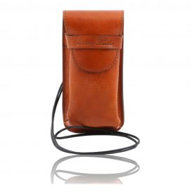 イタリア製ベジタブルタンニンレザーのサングラス＆携帯電話ケース（大）ハニー、コニャック、キャメル