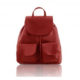 イタリア製ソフトレザーのリュック SEOUL（Mサイズ） 、レッド