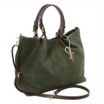 2018年11月30日【 イントレチャート編み込み風スウェードのトートバッグ(大) TL KEYLUCK:Green】ご購入の大阪府のお客様より