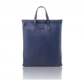 イタリア製シボ加工ソフトレザーの２WAYトートバッグ TL BAG、ダークブブルー、ネイビー