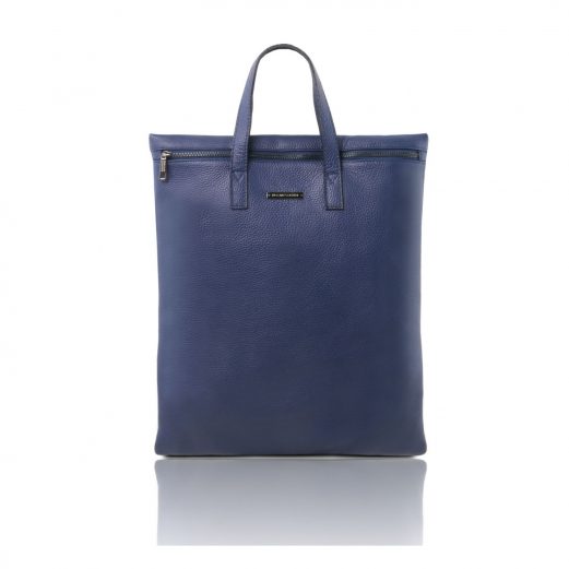 イタリア製シボ加工ソフトレザーの２WAYトートバッグ TL BAG、ダークブブルー、ネイビー