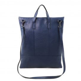イタリア製シボ加工ソフトレザーの２WAYトートバッグ TL BAG、ダークブブルー、ネイビー、詳細2