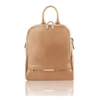 イタリア製シボ型押しレザーのリュック TL BAG、シャンパーニュ
