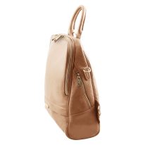 イタリア製シボ型押しレザーのリュック TL BAG、シャンパーニュ、詳細1
