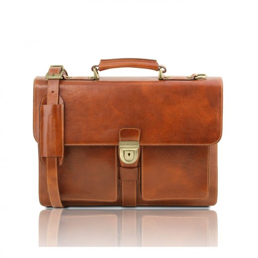 イタリア製ベジタブルタンニンレザーのビジネスバッグ ASSISI、ハニー イタリア製ベジタブルタンニンレザーのビジネスバッグ ASSISI、ハニー