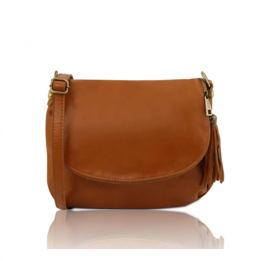 ソフトレザーのタッセルつきショルダーバッグ（Sサイズ） TL BAG