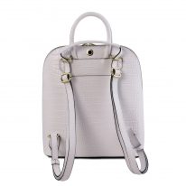 イタリア製クロコ型押しレザーの2WAYリュック TL BAG、ホワイト、詳細2