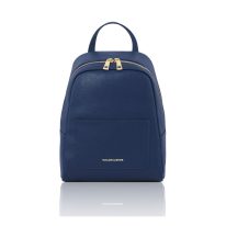 イタリア製サフィアーノレザーのミニリュック TL BAG、ダークブルー