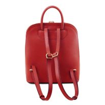 イタリア製サフィアーノレザーのリュック TL BAG、レッド、詳細2