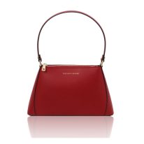 イタリア製スムースレザーのハンドバッグ TL BAG、レッド