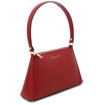 イタリア製スムースレザーのハンドバッグ TL BAG、レッド、詳細1