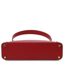 イタリア製スムースレザーのハンドバッグ TL BAG、レッド、詳細2