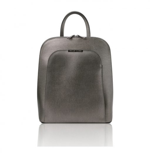 イタリア製パルメラートレザーのリュック TL BAG、シルバー