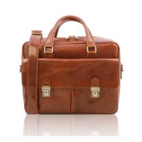 イタリア製ベジタブルタンニンレザーのPC搬送バッグ SAN MINIATO、ハニー