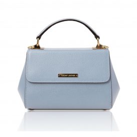 イタリア製パルメラートレザーのゴールドチェーンストラップ付ハンドバッグ TL BAG-Sサイズ、ライトブルー