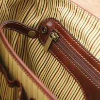 イタリア製ベジタブルタンニンレザーのビジネスバッグ MANTOVA2、ブラウン、詳細2